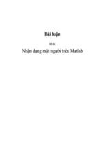 đề tài nhận dạng mặt người trên matlab   luận văn, đồ án, đề tài tốt nghiệp