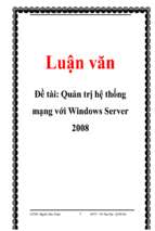 đề tài quản trị hệ thống mạng với windows server 2008   luận văn, đồ án, đề tài tốt nghiệp