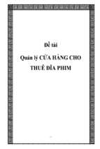 đề tài quản lý cửa hàng cho thuê đĩa phim   luận văn, đồ án, đề tài tốt nghiệp