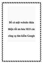 để có một website thân thiện tối ưu hóa seo các công cụ tìm kiếm google   luận văn, đồ án, đề tài tốt nghiệp