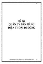 đề tài quản lý bán hàng điện thoại di động   luận văn, đồ án, đề tài tốt nghiệp