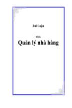 đề tài quản lý nhà hàng   luận văn, đồ án, đề tài tốt nghiệp