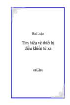 Bài luận tìm hiểu về thiết bị điều khiển từ xa   luận văn, đồ án, đề tài tốt nghiệp