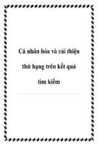 Cá nhân hóa và cải thiện thứ hạng trên kết quả tìm kiếm   luận văn, đồ án, đề tài tốt nghiệp