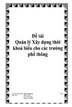 đề tài quản lý xây dựng thời khoá biểu cho các trường phổ thông   luận văn, đồ án, đề tài tốt nghiệp