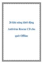 26 khả năng khởi động antivirus rescue cd cho quét offline   luận văn, đồ án, đề tài tốt nghiệp