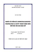 Luận án tiến sĩ y học nghiên cứu nồng độ lipoprotein associated phospholipase a2 huyết thanh ở bệnh nhân nhồi máu não giai đoạn cấp