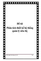 đề tài phân tích thiết kế hệ thống quản lý siêu thị   luận văn, đồ án, đề tài tốt nghiệp