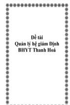 đề tài quản lý hệ giám định bảo hiểm y tế thanh hoá   luận văn, đồ án, đề tài tốt nghiệp