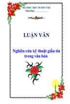 Luận văn nghiên cứu kỹ thuật giấu tin trong văn bản   luận văn, đồ án, đề tài tốt nghiệp