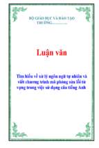 Luận văn tìm hiểu về xử lý ngôn ngữ tự nhiên và viết chương trình mô phỏng sửa lỗi từ vựng trong việc sử dụng câu tiếng anh   luận văn, đồ án, đề tài tốt nghiệp