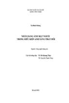 Nhận dạng ảnh mặt người trong điều kiện ánh sáng thay đổ   luận văn, đồ án, đề tài tốt nghiệp