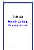 Luận văn đưa một cửa hàng lên mạng internet   luận văn, đồ án, đề tài tốt nghiệp