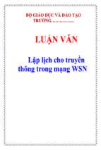 Luận văn lập lịch cho truyền thông trong mạng wsn   luận văn, đồ án, đề tài tốt nghiệp