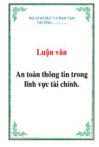 Luận văn an toàn thông tin trong lĩnh vực tài chính   luận văn, đồ án, đề tài tốt nghiệp