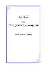 đồ án tổng quan về mạng quang   luận văn, đồ án, đề tài tốt nghiệp