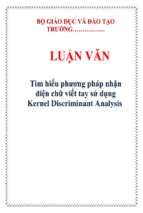 Luận văn tìm hiểu phương pháp nhận diện chữ viết tay sử dụng kernel discriminant analysis   luận văn, đồ án, đề tài tốt nghiệp