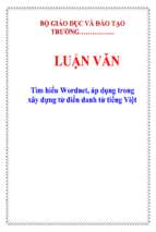 Luận văn tìm hiểu wordnet, áp dụng trong xây dựng từ điển danh từ tiếng việt   luận văn, đồ án, đề tài tốt nghiệp