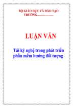 Luận văn tái kỹ nghệ trong phát triển phần mềm hướng đối tượng   luận văn, đồ án, đề tài tốt nghiệp