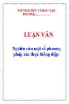 Luận văn nghiên cứu một số phương pháp xác thực thông điệp   luận văn, đồ án, đề tài tốt nghiệp