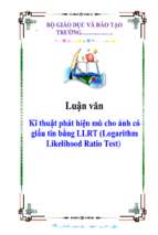 Luận văn kĩ thuật phát hiện mù cho ảnh có giấu tin bằng llrt (logarithm likelihood ratio test)   luận văn, đồ án, đề tài tốt nghiệp