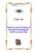 Luận văn nghiên cứu một số kỹ thuật ước lượng độ dài thông điệp giấu trên bit có trong số thấp   luận văn, đồ án, đề tài tốt nghiệp