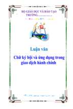 Luận văn chữ ký bội và ứng dụng trong giao dịch hành chính   luận văn, đồ án, đề tài tốt nghiệp