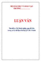 Luận văn tìm hiểu về kỹ thuật phân cụm dữ liệu trong xử lý dữ liệu trên hệ quản trị cơ sở sữ liệu oracle   luận văn, đồ án, đề tài tốt nghiệp