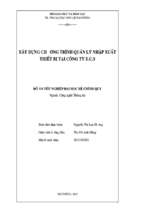 đồ án xây dựng chương trình quản lý nhập xuất thiết bị tại công ty ecs   luận văn, đồ án, đề tài tốt nghiệp