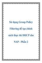 Sử dụng group policy filtering để tạo chính sách thực thi dhcp cho nap   phần 2   luận văn, đồ án, đề tài tốt nghiệp