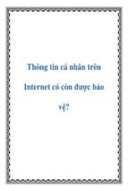 Thông tin cá nhân trên internet có còn được bảo vệ   luận văn, đồ án, đề tài tốt nghiệp