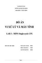 đồ án vi xử lý và máy tính lab 3_ mips single   cycle cpu   luận văn, đồ án, đề tài tốt nghiệp