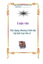 Luận văn xây dựng chương trình sắp xếp lịch trực bác sĩ   luận văn, đồ án, đề tài tốt nghiệp