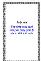 Luận văn ứng dụng công nghệ thông tin trong quản lý hành chính nhà nước   luận văn, đồ án, đề tài tốt nghiệp