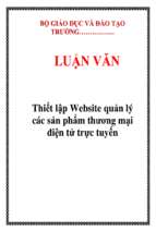 Luận văn thiết lập website quản lý các sản phẩm thương mại điện tử trực tuyến   luận văn, đồ án, đề tài tốt nghiệp