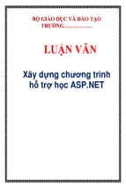 Luận án xây dựng chương trình hỗ trợ học asp