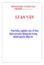 Luận văn tìm hiểu, nghiên cứu về bảo đảm an toàn thông tin trong chính quyền điện tử   luận văn, đồ án, đề tài tốt nghiệp