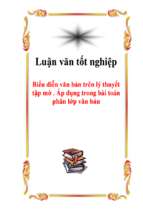 Luận văn biểu diễn văn bản trên lý thuyết tập mờ   áp dụng trong bài toán phân lớp văn bản   luận văn, đồ án, đề tài tốt nghiệp