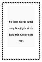 Sự tham gia của người dùng là một yếu tố xếp hạng trên google năm 2013   luận văn, đồ án, đề tài tốt nghiệp