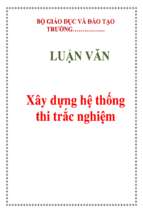 Luận văn xây dựng hệ thống thi trắc nghiệm   luận văn, đồ án, đề tài tốt nghiệp