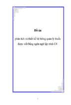 đồ án phân tích và thiết kế hệ thông quản lý thuốc được viết bằng ngôn ngữ lập trình c#   luận văn, đồ án, đề tài tốt nghiệp