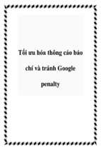 Tối ưu hóa thông cáo báo chí và tránh google penalty   luận văn, đồ án, đề tài tốt nghiệp