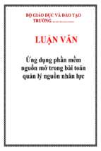 Luận văn ứng dụng phần mềm nguồn mở trong bài toán quản lý nguồn nhân lực   luận văn, đồ án, đề tài tốt nghiệp