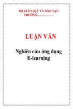 Luận văn nghiên cứu ứng dụng e learning   luận văn, đồ án, đề tài tốt nghiệp