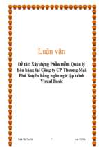 đề tài xây dựng phần mềm quản lý bán hàng tại công ty cp thương mại phú xuyên bằng ngôn ngữ lập trình visual basic   luận văn, đồ án, đề tài tốt nghiệp