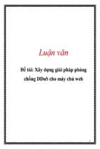 đề tài xây dựng giải pháp phòng chống ddos cho máy chủ web   luận văn, đồ án, đề tài tốt nghiệp