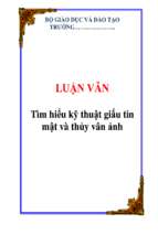 Luận văn tìm hiểu kỹ thuật giấu tin mật và thủy vân ảnh   luận văn, đồ án, đề tài tốt nghiệp