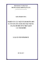 Nghiên cứu các nhân tố ảnh hưởng đến sự sẵn sàng mua hàng may mặc nội địa của người tiêu dùng việt nam ở các thành phố