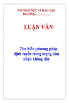 Luận văn tìm hiểu phương pháp định tuyến trong mạng cảm nhận không dây   luận văn, đồ án, đề tài tốt nghiệp