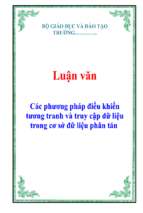 Luận văn các phương pháp điều khiển tương tranh và truy cập dữ liệu trong cơ sở đữ liệu phân tán   luận văn, đồ án, đề tài tốt nghiệp